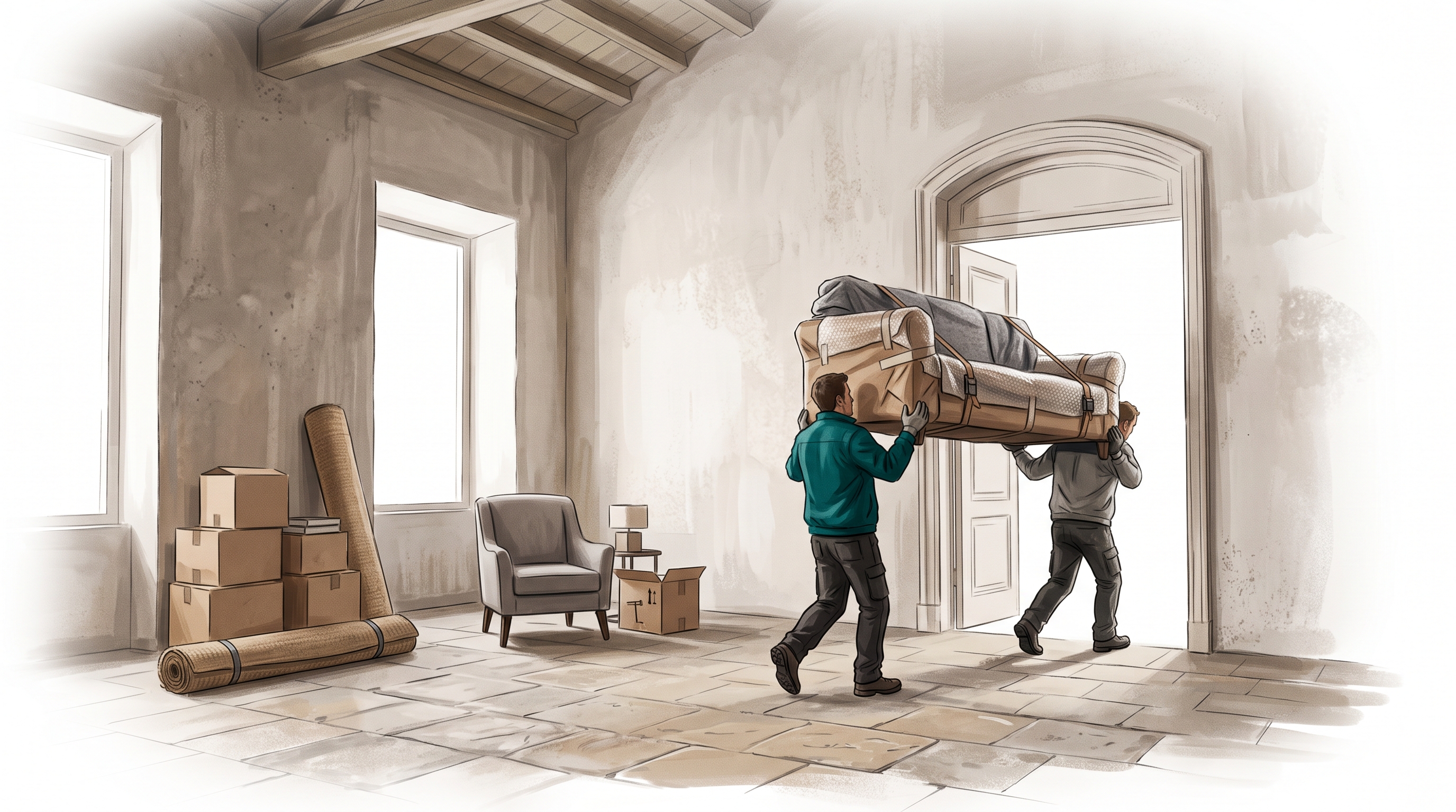 Furniture arriving, rooms filling up